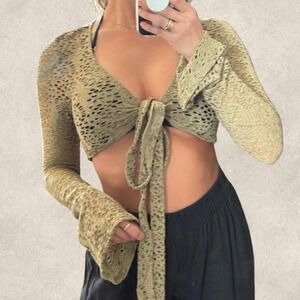 Pretty little thing sage green cover up bell sleeves